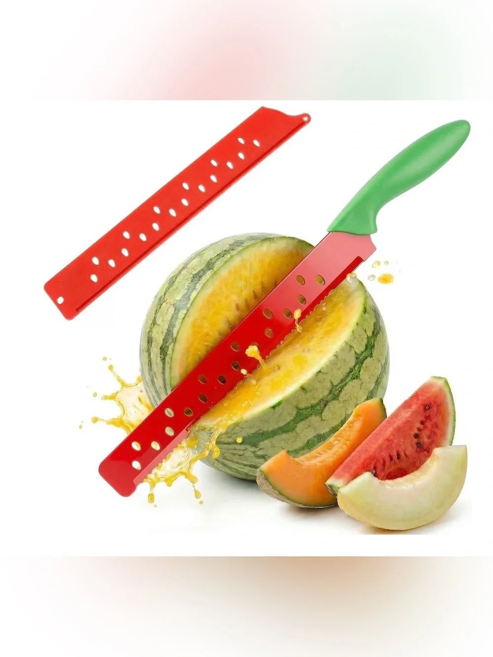 Watermelon Knife with Red Blade Sheath - Safe Storage